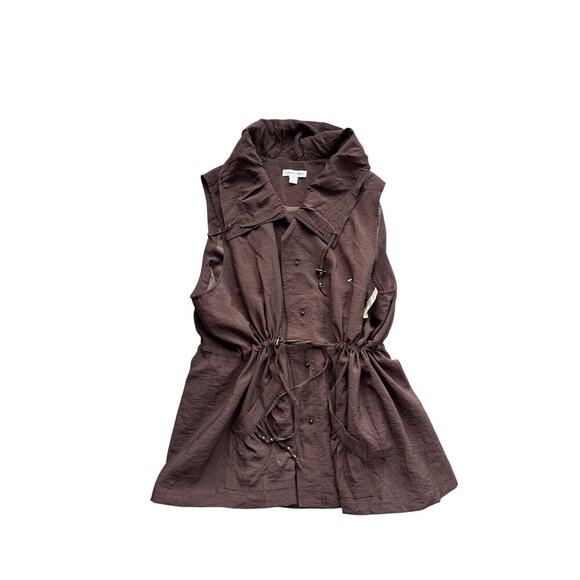 Coldwater Creek Jackets & Blazers - Brown Cinched Waist Sleeveless Utility Vest – English Countryside Womens 2Z